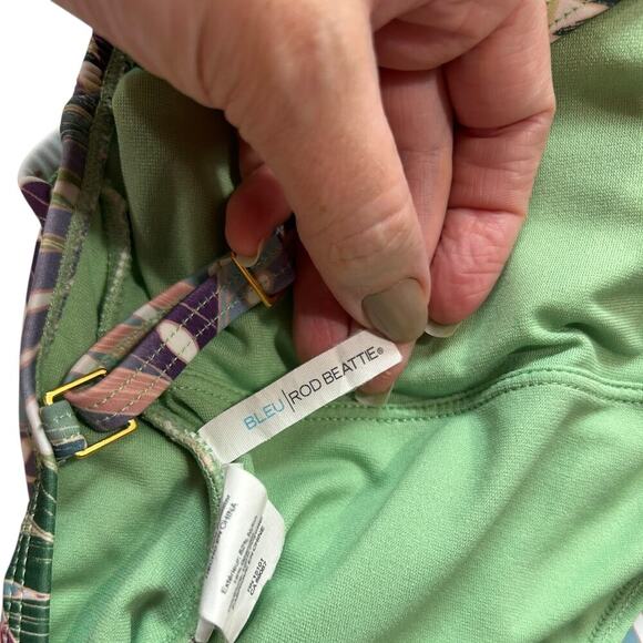 Bleu Rod Beattie Women's Green + Purple Monstera Tortoiseshell Swimsuit Size 8 - Picture 5 of 6